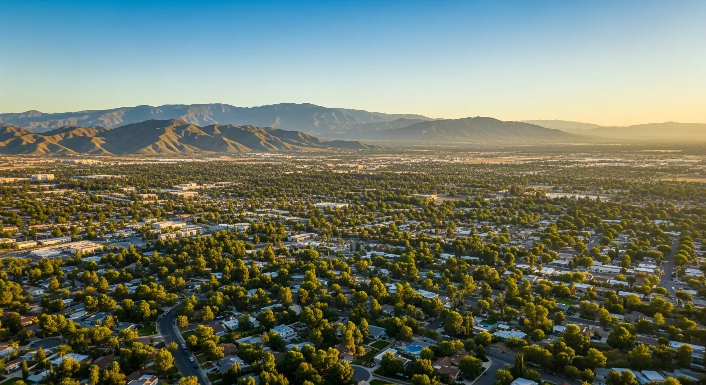 Aerial view of the Inland Empire region served by Giron Tree Life Service