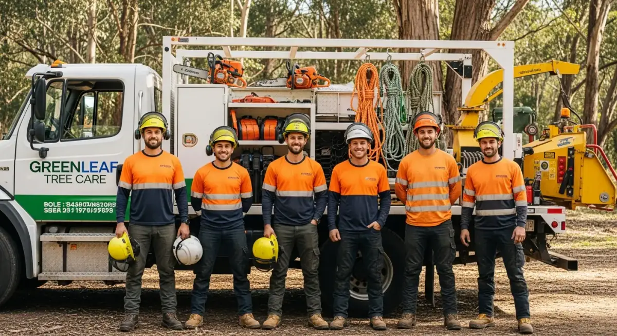 Giron Tree Life Service team posing with their professional equipment