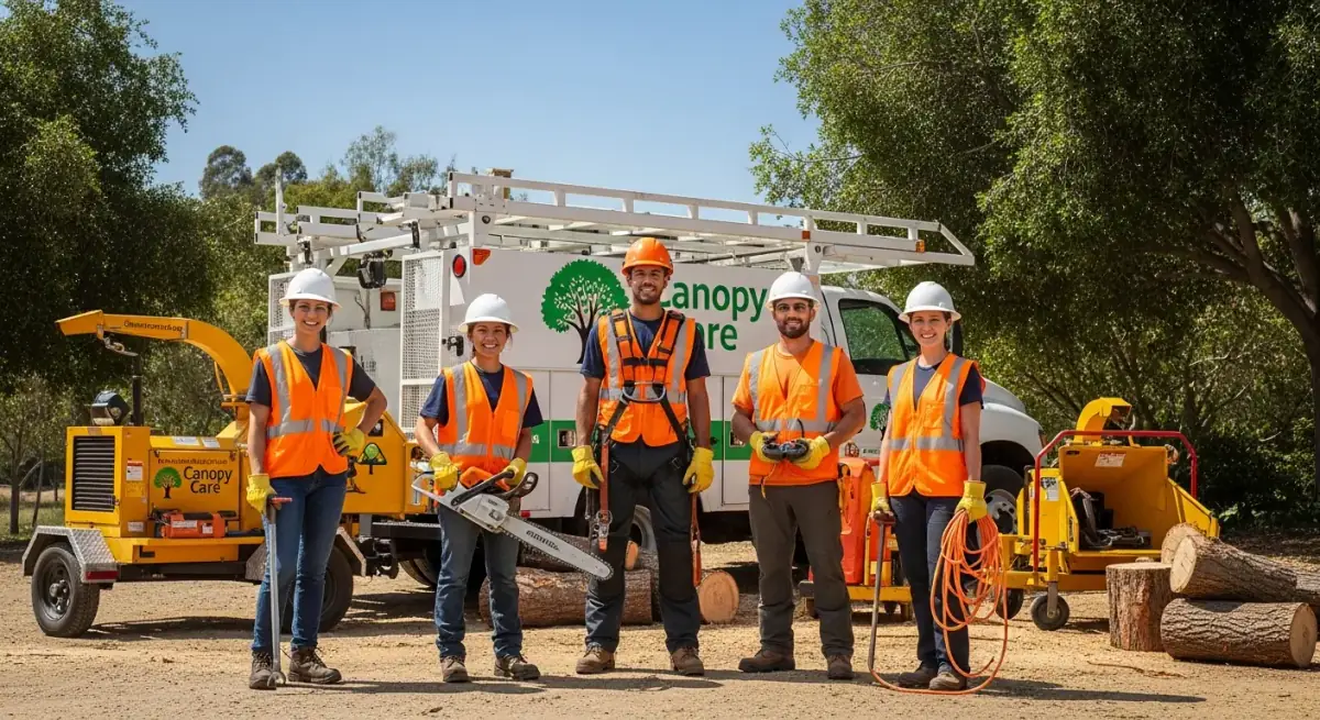 The Giron Tree Life Service team posing in front of their work truck