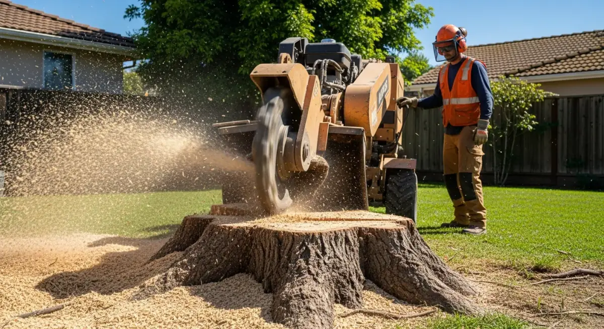 Stump grinding service in Moreno Valley